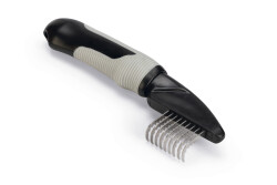 Beeztees Orta ve Uzun Tüylü Köpek Kıtık Açıcı Tarak, Siyah Gri, 19x5x2cm - Beeztees