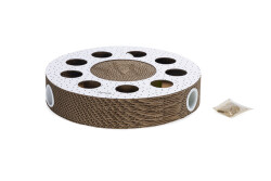 Beeztees Yavru Kedi Karton Tırmalama ve Oyuncağı, 35x35x7cm - Beeztees