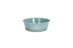 Beeztees Yavru Köpek Mama Su Kabı, Paslanmaz Çelik, Kaymaz Taban, Turkuaz, 13cm, 470ml - Beeztees