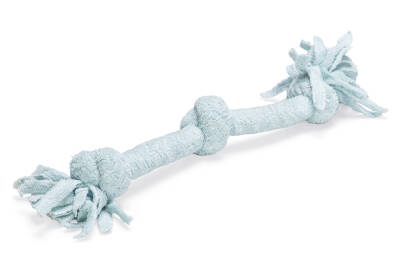 Beeztees Yavru Köpek Oyuncağı, Çift Düğümlü Diş İpi, Peluş, Mavi, 30x6x4,5cm - 1