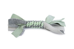 Beeztees Yavru Köpek Oyuncağı, İp ve Peluş, Yeşil/Gri, 25x4x4cm - Beeztees