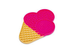 Beeztees Yavru Köpek Yaş Mama Yeme Oyuncağı, Dondurma Şeklinde, Silikon, Pembe, 21x15cm - Beeztees