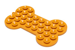 Beeztees Yavru Köpek Yaş Mama Yeme Oyuncağı, Kemik Şeklinde, Silikon, Turuncu, 18x11cm - 5