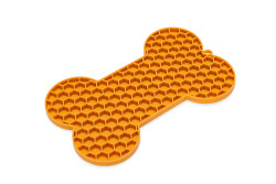 Beeztees Yavru Köpek Yaş Mama Yeme Oyuncağı, Kemik Şeklinde, Silikon, Turuncu, 18x11cm - Beeztees