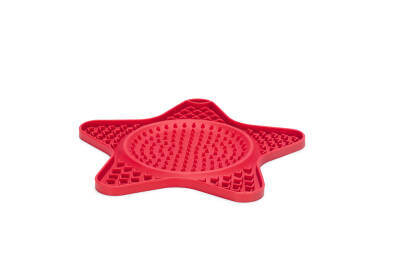 Beeztees Yavru Köpek Yaş Mama Yeme Oyuncağı, Yıldız Şeklinde, Silikon, Kırmızı, 20x20cm - 1
