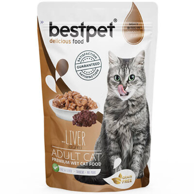 BestPet Adult Jelly Pouch Ciğerli Yaş Kedi Konservesi 85 Gr