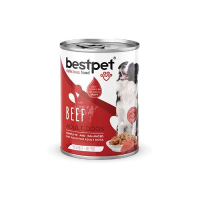 Bestpet Jöle İçinde Parça Sığır Etli Konserve Yetişkin Köpek Maması 400 gr
