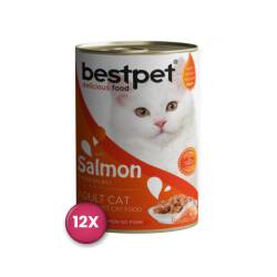Bestpet Somonlu Yetişkin Kedi Konservesi 400 gr x 12 Adet - Bestpet