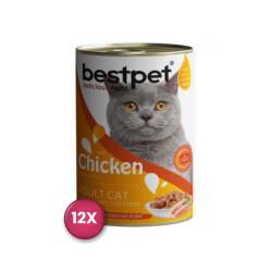 Bestpet Tavuklu Yetişkin Kedi Konservesi 400 gr x 12 Adet - Bestpet