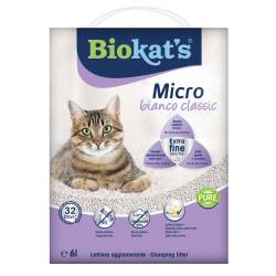 Biokats Micro Bianco Classic Topaklaşan Kedi Kumu 6 lt - Biokat's