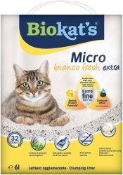 Biokat's Micro Bianco Fresh Extra Topaklaşan Kedi Kumu 6 lt - Biokat's