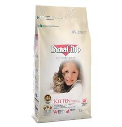 BonaCibo Tavuklu (Hamsi ve Pirinç eşliğinde) Yavru Kedi Maması 1.5 Kg - BonaCibo