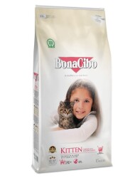 BonaCibo Tavuklu (Hamsi ve Pirinç eşliğinde) Yavru Kedi Maması 15 Kg - BonaCibo