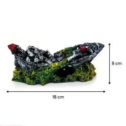 Bonisa Ağlı Batık Gemi Akvaryum Dekoru 8 x 18 Cm - Bonisa