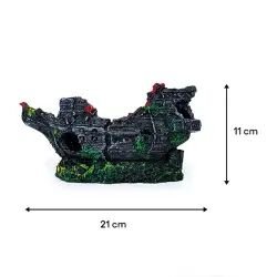 Bonisa Yatık Gemi Akvaryum Dekoru 11 x 21 Cm - Bonisa