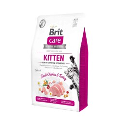Brit Care Hipoallerjenik Sağlıklı Büyüme İçin Tavuklu ve Hindili Tahılsız Yavru Kedi Maması 7 kg - Brit Care