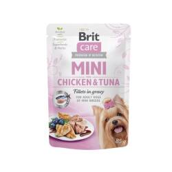 Brit Care Sos İçinde Fileto Et Parçalı Tavuk ve Ton Balıklı Mini Irk Yetişkin Köpek Konservesi 85 Gr - Brit Care