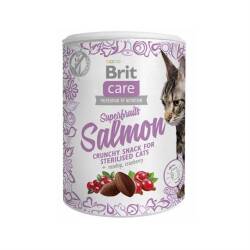 Brit Care Superfruits Glutensiz Somonlu ve Kızılcıklı Kıtır Kısırlaştırılmış Kedi Ödül Maması 100 gr - Brit Care