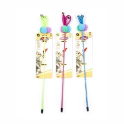 Catlife Peluş Toplu Zilli Kedi Oltası Oyuncağı Karışık Renk 40 Cm - Catlife