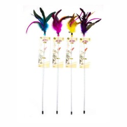 Catlife Zilli Tüylü Kedi Oltası Oyuncağı Karışık Renk 55 Cm - Catlife