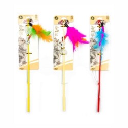 Catlife Zilli Tüylü Kedi Oltası Oyuncağı Karışık Renk 70 Cm - Catlife