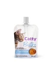 Catty Bistro Ton Balıklı ve Karidesli Yetişkin Kedi Krema Ödülü 100 Gr - Catty