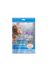 Catty Bistro Ton Balıklı ve Karidesli Yetişkin Kedi Krema Ödülü 5 x 14 Gr - Catty