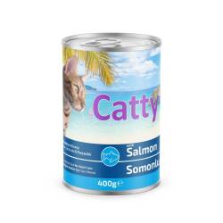 Catty Sos İçinde Somon Balıklı ve Alabalık Etli Kedi Konservesi 400 Gr - Catty