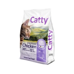 Catty Tavuklu Kısırlaştırılmış Yetişkin Kedi Maması 1,5 Kg - Catty