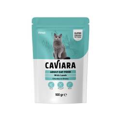 Caviara Pouch Sos İçinde Et Parçacıklı Kuzu Etli Yetişkin Kedi Konservesi 100 Gr - Caviara