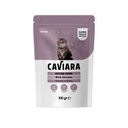 Caviara Pouch Sos İçinde Et Parçacıklı Tavuklu Yavru Kedi Konservesi 100 Gr - Caviara
