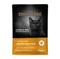 Challenge Pouch Tavuklu Ciğerli Yetişkin Kedi Konservesi 85 gr - Challenge