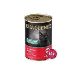 Challenge Sığır Etli Yetişkin Kedi Konservesi 400 Gr X 12 Adet - Challenge