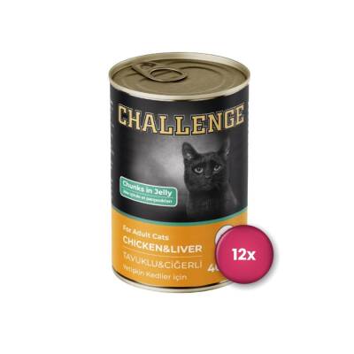 Challenge Tavuk ve Ciğerli Yetişkin Kedi Konservesi 400 Gr X 12 Adet - 1
