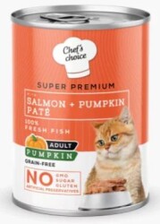 Chef's Choice Somonlu ve Bal Kabaklı Tahılsız Ezme Yetişkin Kedi Konservesi 400 gr - Chef's Choice