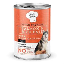 Chef's Choice Tahılsız Somonlu Pirinçli Ezme Köpek Konservesi 400 gr - Chef's Choice