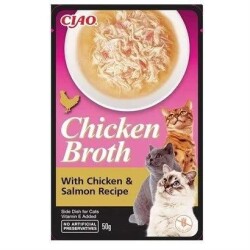 Ciao Chicken Churu Broth Somonlu ve Tavuk Sulu Kedi Ödül Maması 50 gr - Ciao
