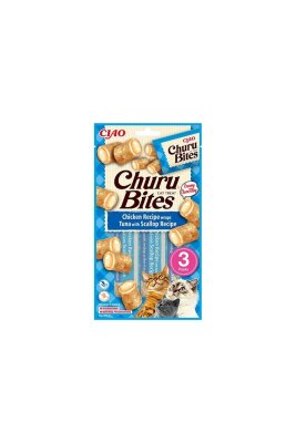 Ciao Churu Bites Tavuk Sargılı Deniz Taraklı ve Ton Balıklı Kedi Ödül Maması 3 X 10 gr