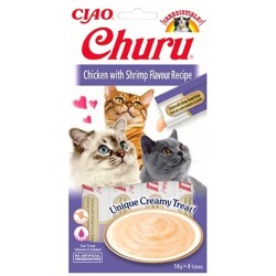 Ciao Churu Cream Tavuklu ve Karidesli Kedi Ödül Kreması 4 X 14 Gr - Ciao