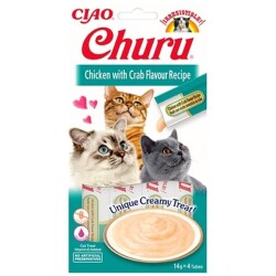 Ciao Churu Cream Tavuklu ve Yengeçli Kedi Ödül Kreması 4 X 14 Gr - Ciao