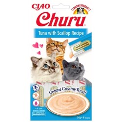 Ciao Churu Cream Ton Balıklı ve Deniz Taraklı Kedi Ödül Kreması 4 X 14 Gr - Ciao
