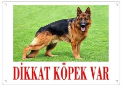 Dikkat Köpek Var Levhası Alman Kurdu Resimli - Dali's