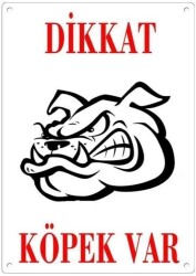 Dikkat Köpek Var Levhası Buldog Kafa - Dali's