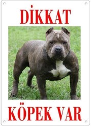 Dikkat Köpek Var Levhası Pitbul - 