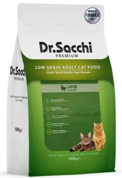 Dr. Sacchi Premium Düşük Tahıllı Kuzu Etli Yetişkin Kedi Maması 1 kg - Dr. Sacchi