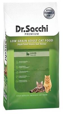 Dr. Sacchi Premium Düşük Tahıllı Kuzu Etli Yetişkin Kedi Maması 10 kg - 1