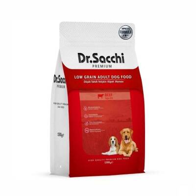 Dr. Sacchi Premium Düşük Tahıllı Sığır Etli Yetişkin Köpek Maması 1,5 kg - 1
