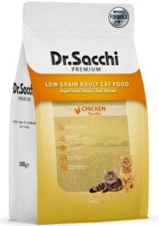 Dr. Sacchi Premium Düşük Tahıllı Tavuklu Yetişkin Kedi Maması 1 kg - Dr. Sacchi