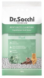 Dr.Sacchi Fresh Kokusuz Topaklanan Bentonit Kedi Kumu 10 lt - Dr. Sacchi