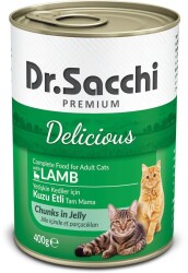 Dr.Sacchi Kuzu Etli Kedi Konservesi 400 gr - Dr. Sacchi